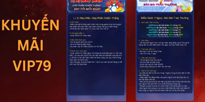 Tổng hợp các sự kiện tặng thưởng hot tại VIP79